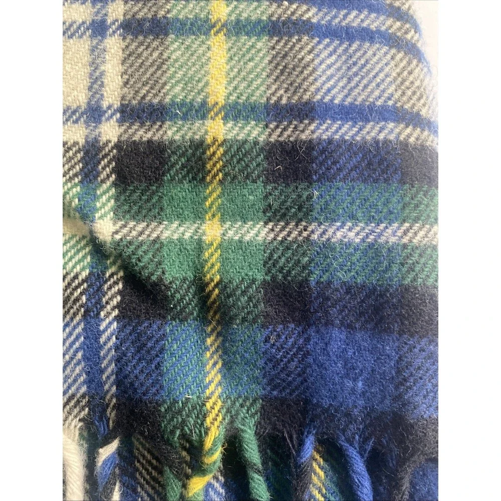 Vintage Faribault Woolen Blackwatch Tartan Plaid WOOL Throw Blanket 51